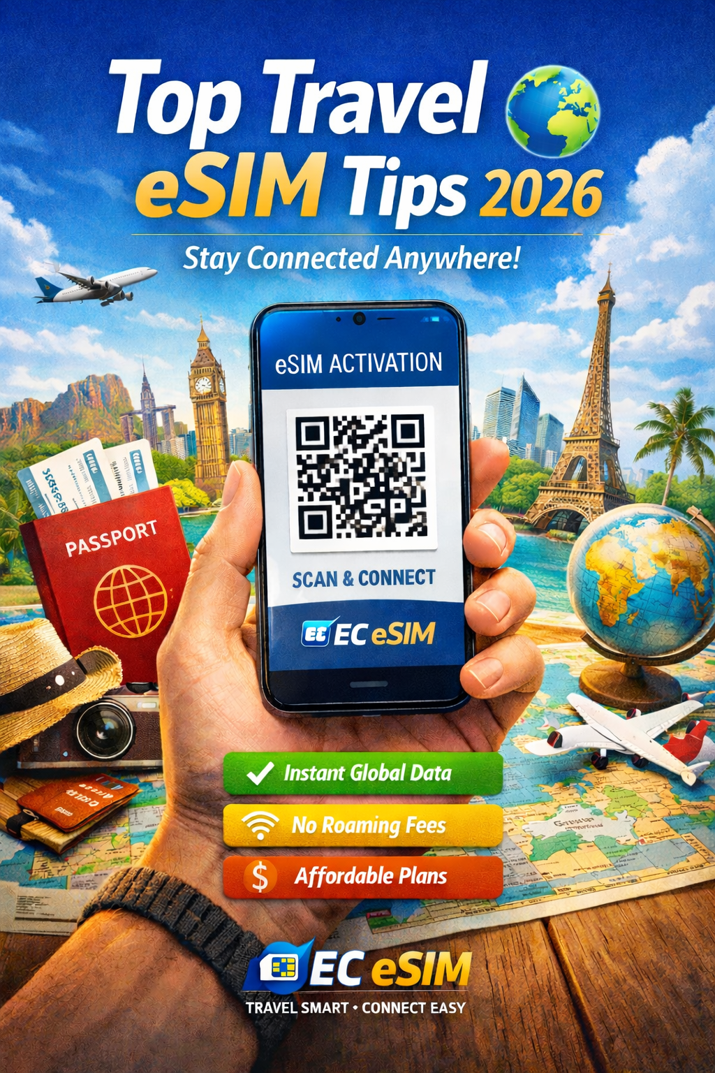 Best Travel eSIM Tips 2026 | Stay Connected Abroad | EC eSIM