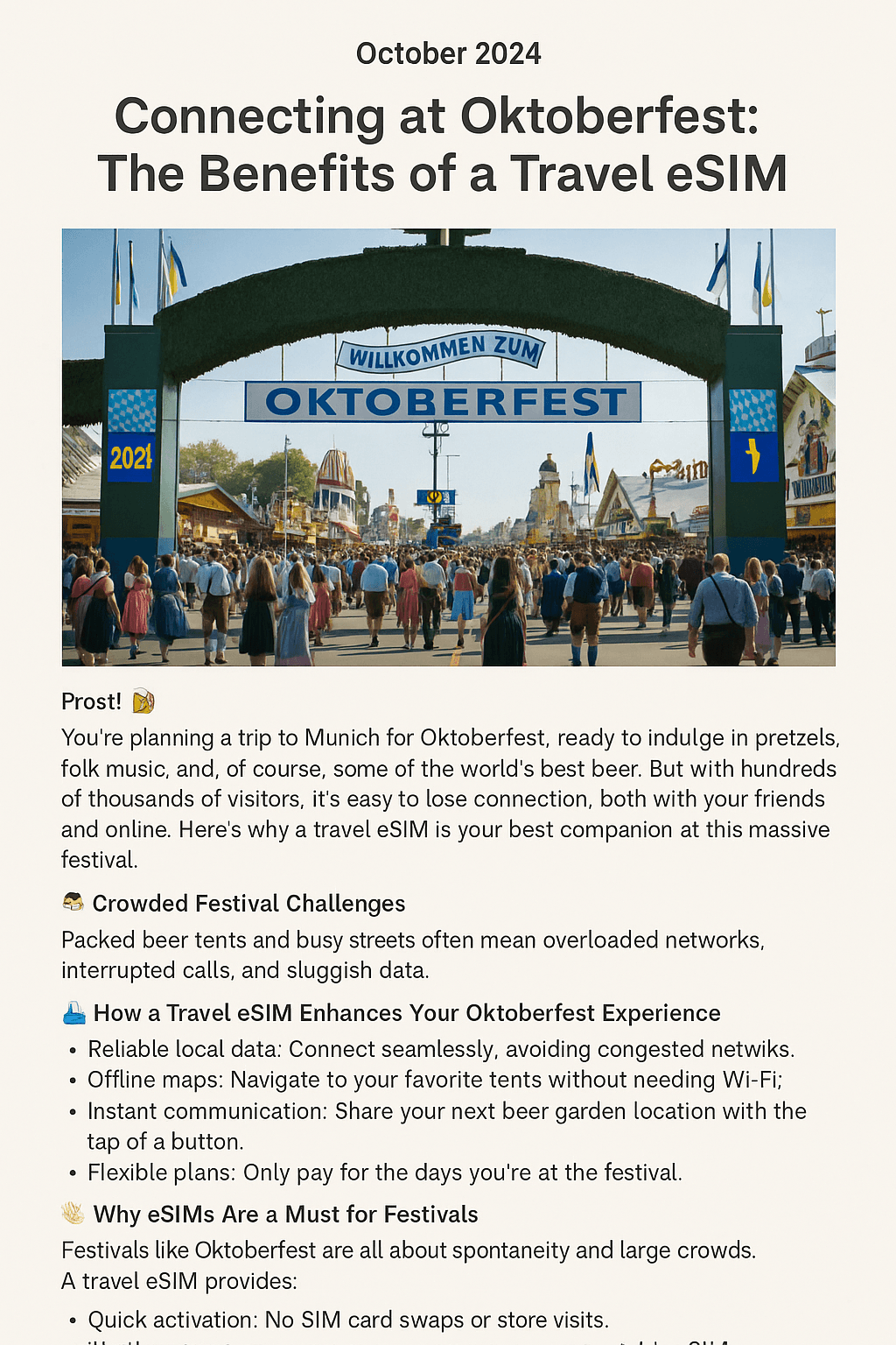 🍺 Connecting at Oktoberfest: The Benefits of a Travel eSIM - EC eSIM