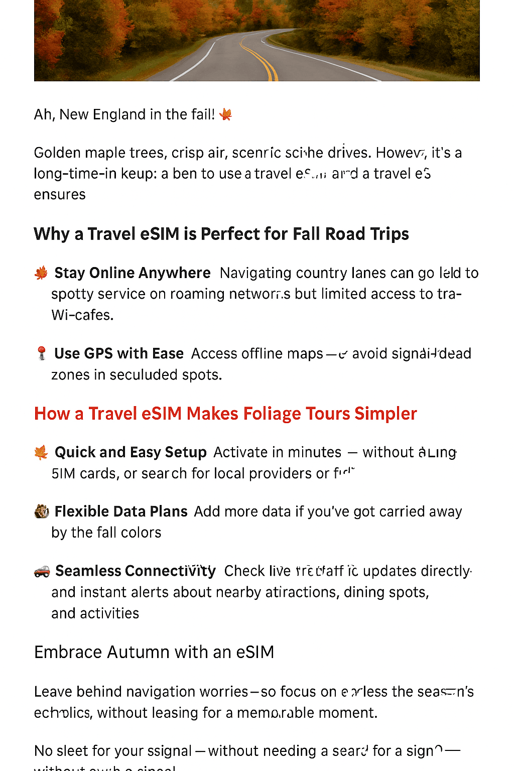 🍂 Navigating Fall Foliage Tours with a Travel eSIM - EC eSIM